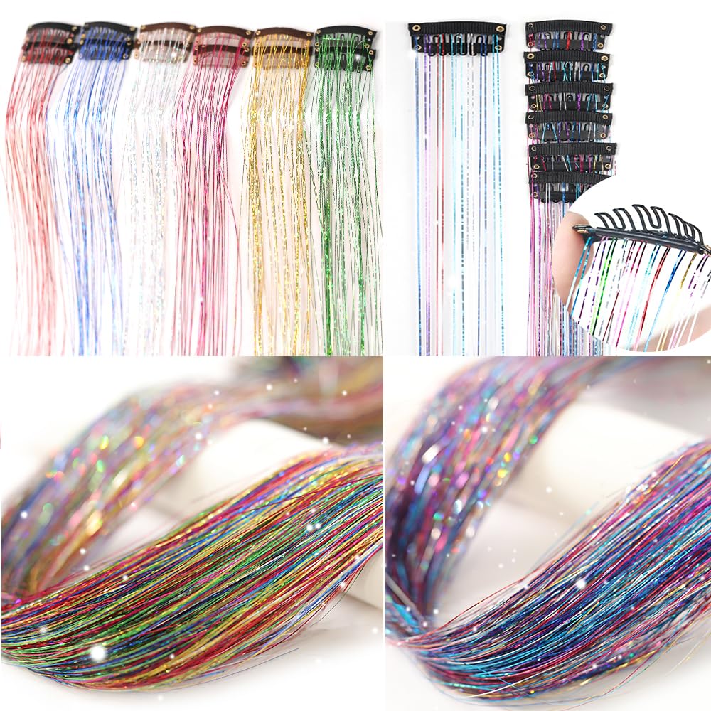 Umylar colorful glitter tinsel extensions add sparkle for party looks
