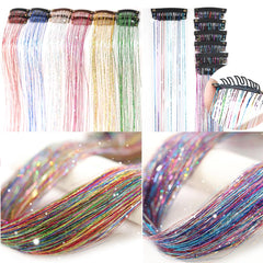 Umylar colorful glitter tinsel extensions add sparkle for party looks