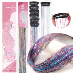 Umylar glitter tinsel extensions in assorted colors for festive styling