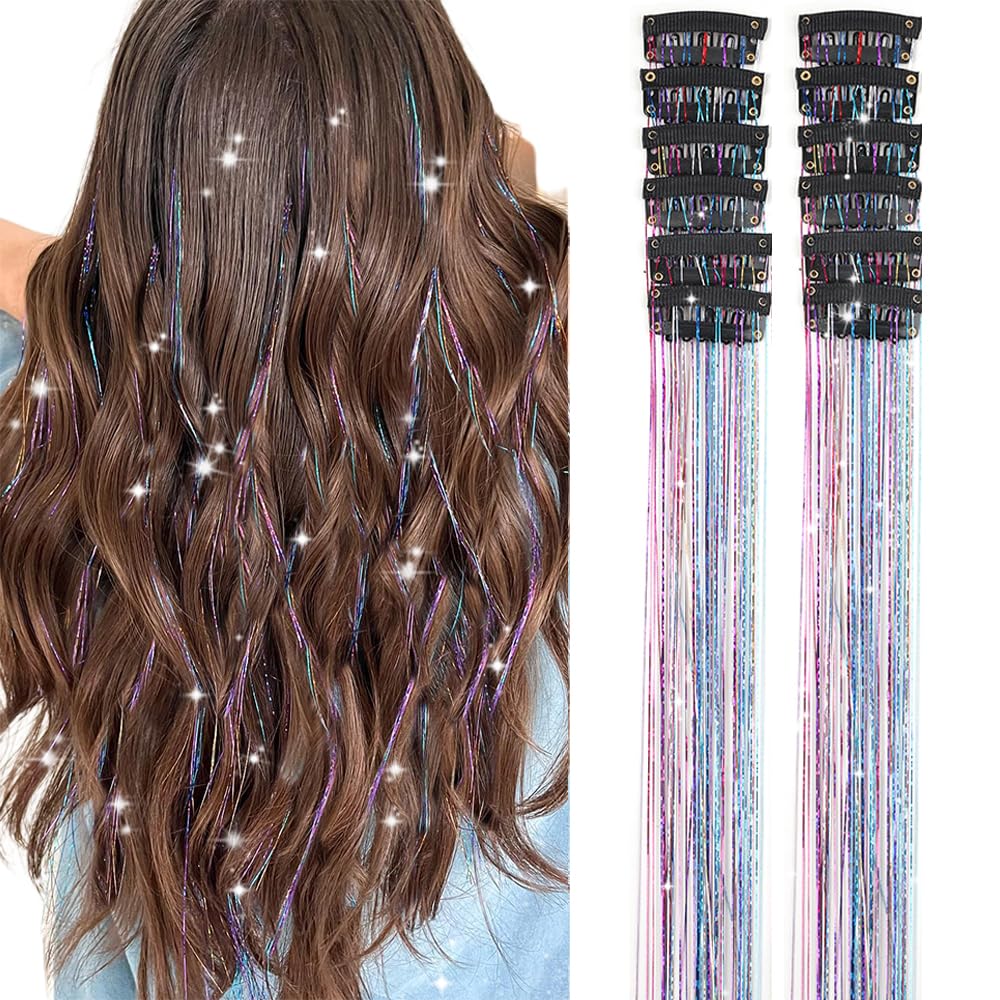 Umylar hair tinsel clip-in 20 inch adds vibrant color for instant highlight