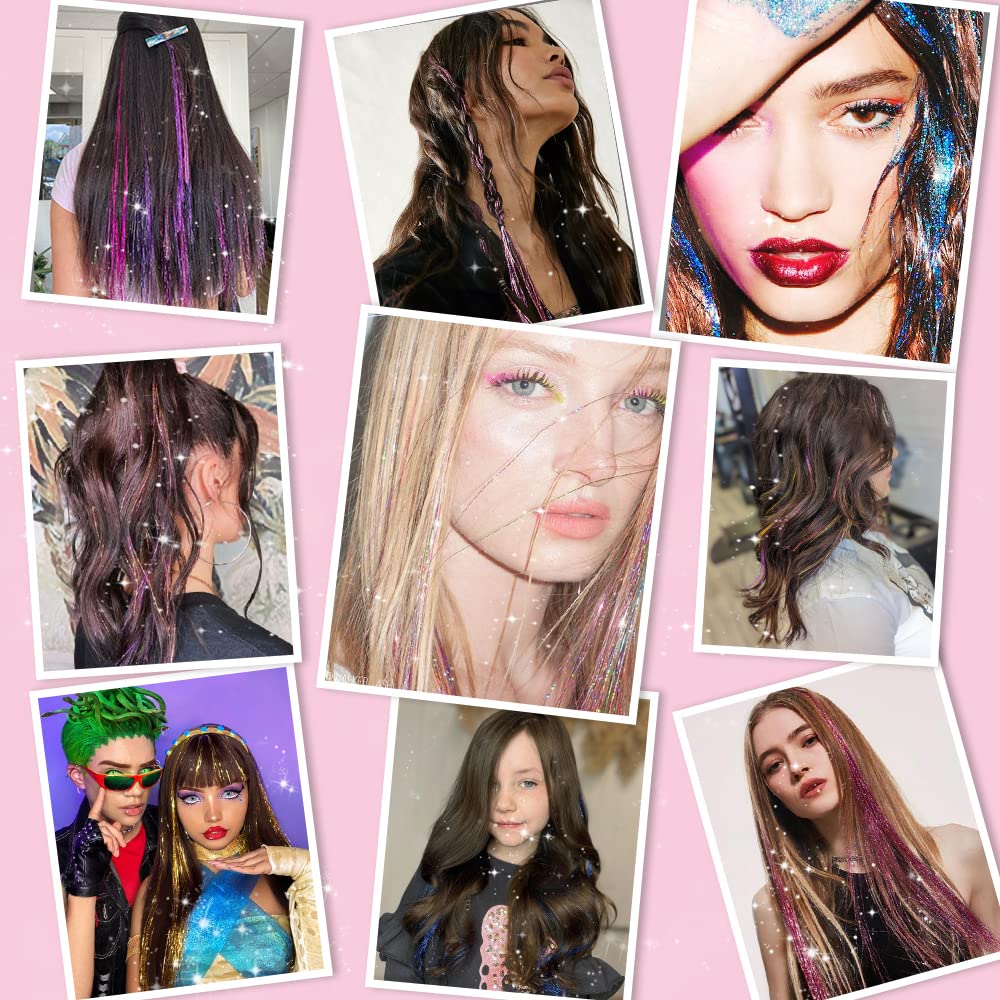 Umylar 12-piece tinsel pack supports festival and party looks.