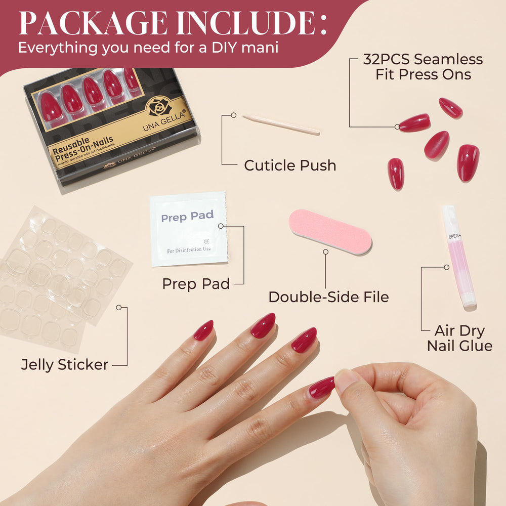 UNA GELLA 32 nail kit with storage for easy reuse and organization