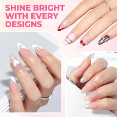UNA GELLA 3D gel creates hearts and bows with a sparkling finish.