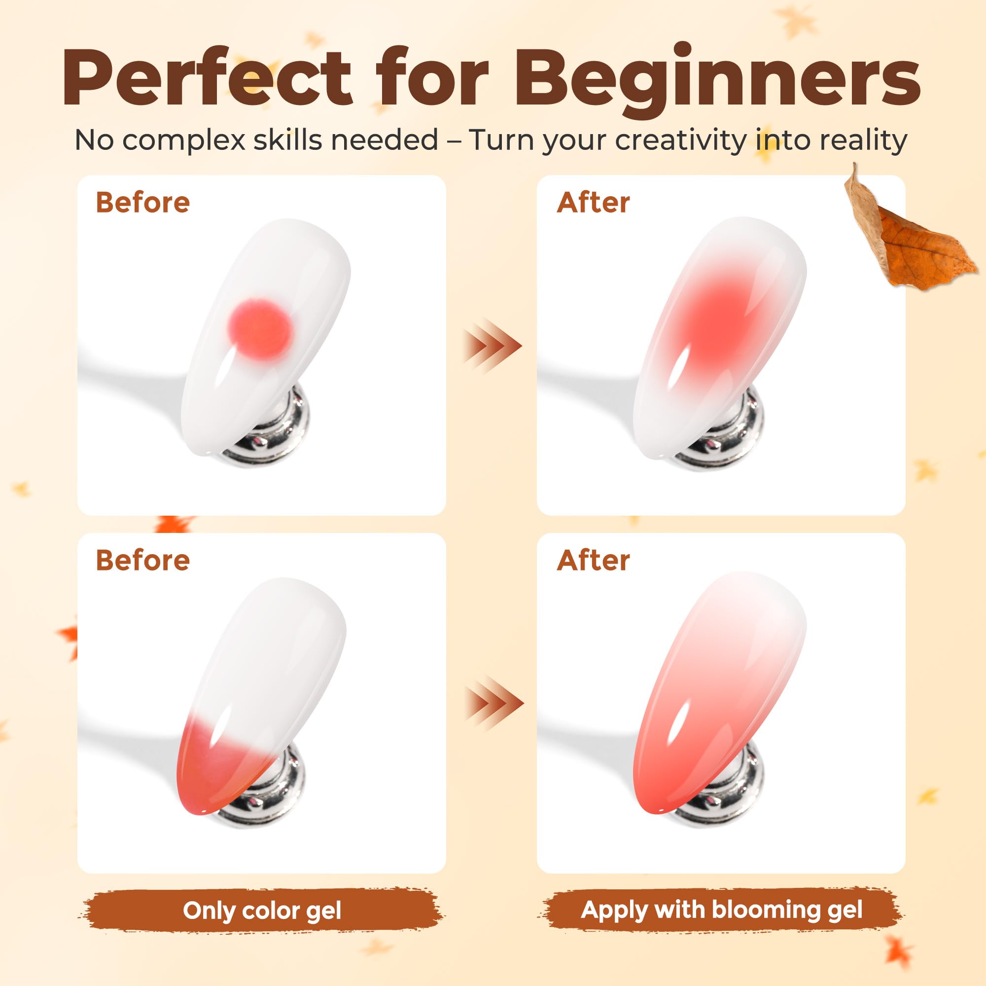 UNA GELLA Blooming Gel gradient swirl for seamless color transitions