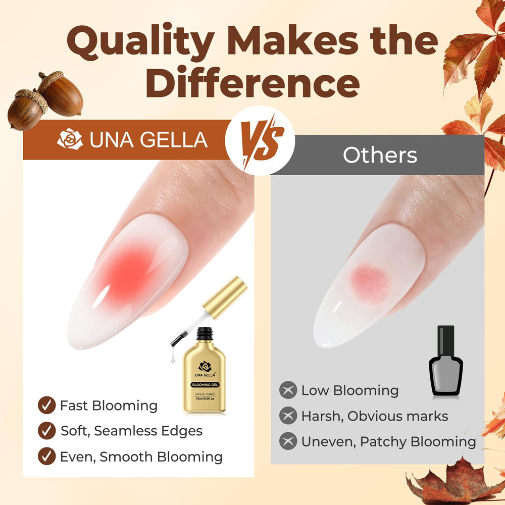 UNA GELLA Blooming Gel curing under UV/LED for quick results