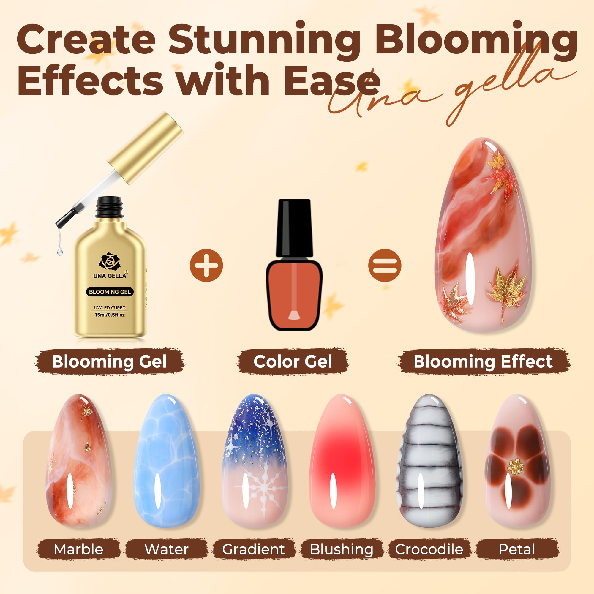 UNA GELLA Blooming Gel watercolor effect with soft color blends