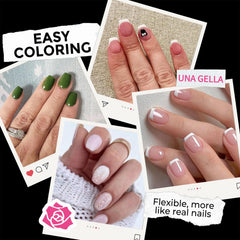 UNA GELLA clear cover tips close-up highlighting soft gelly material quality.