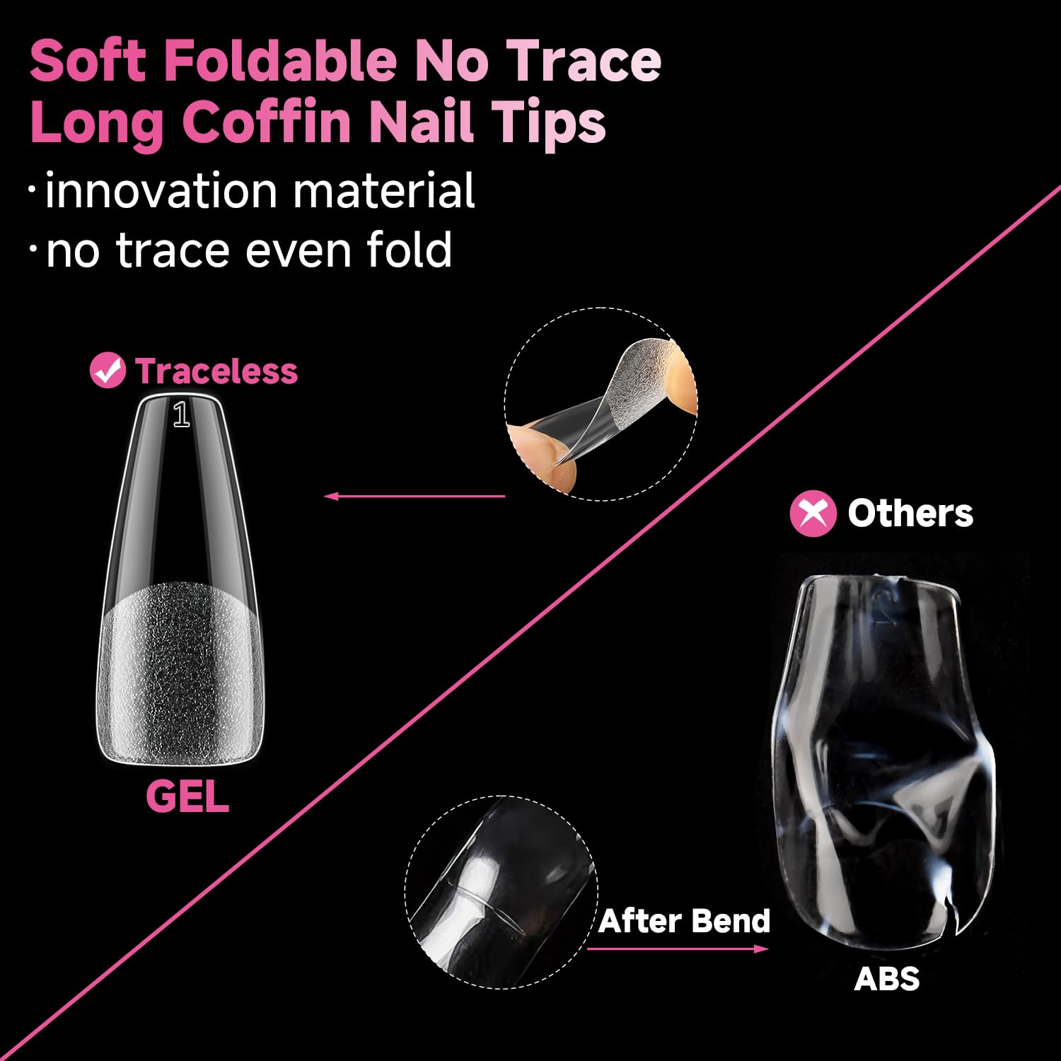 UNA GELLA clear tips inner matte texture for stronger adhesion