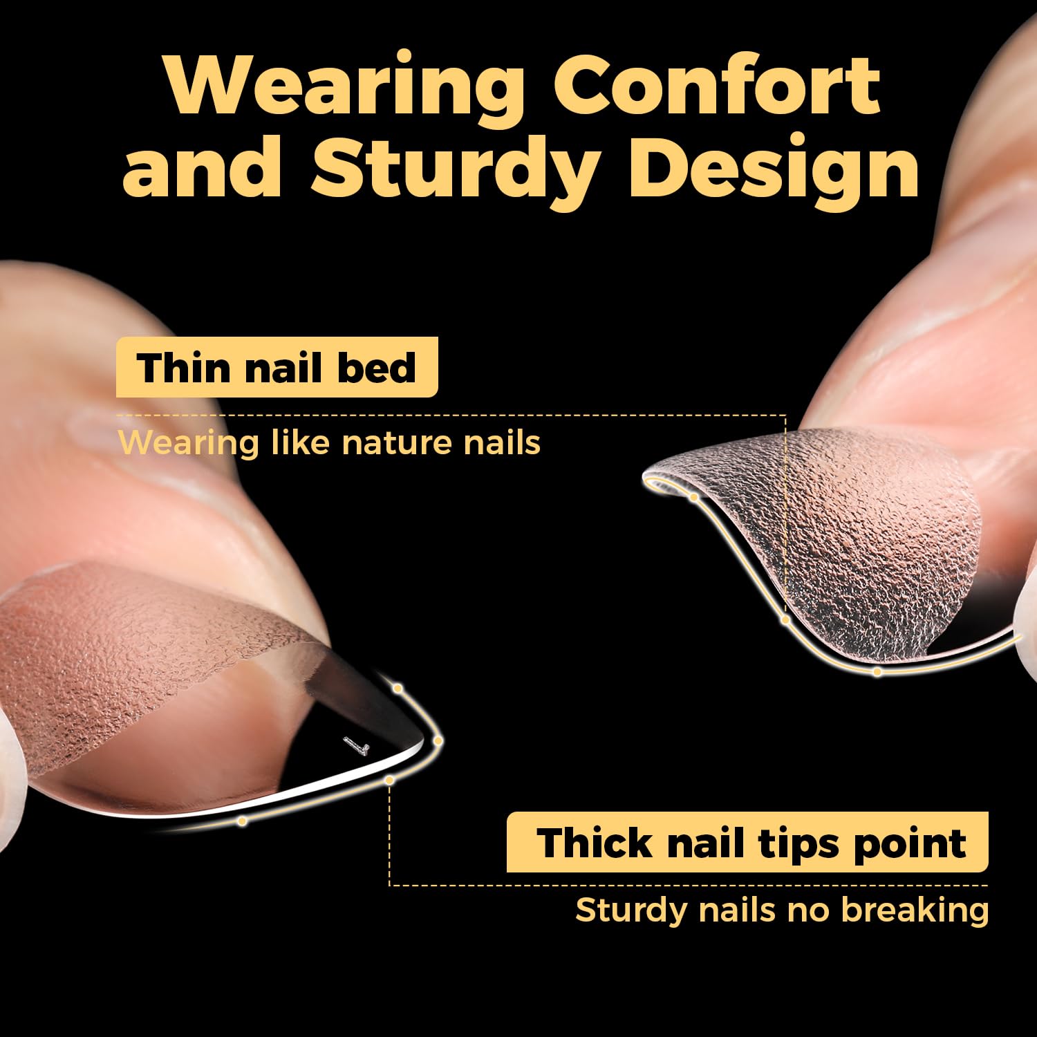 UNA GELLA clear tips with no trace when bent for simple shaping.