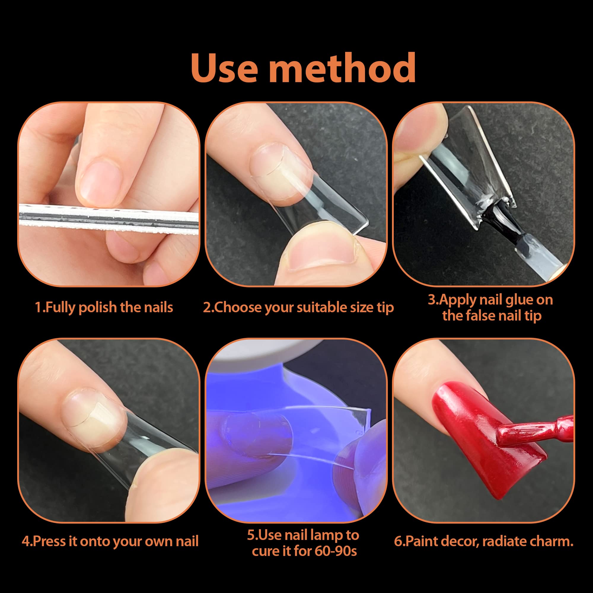 UNA GELLA duck nail tips ready to use with polish, dip powder, or acrylics