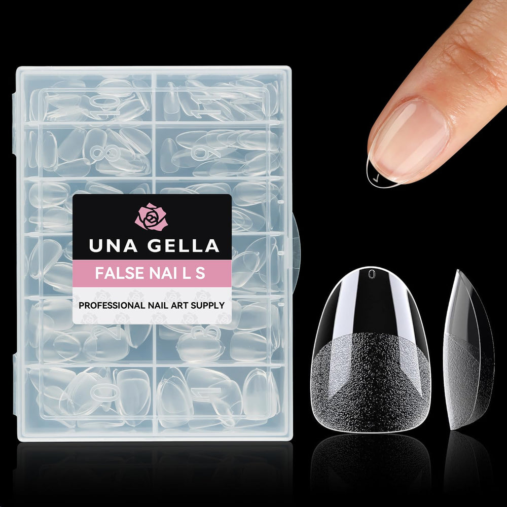 UNA GELLA long-lasting almond tips maintain color and shape for weeks