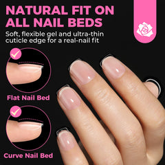 UNA GELLA tips feature smooth edges for easy press-on application.