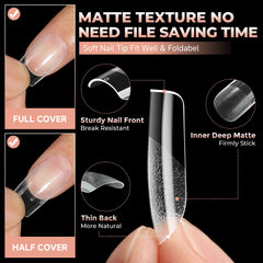UNA GELLA full-cover nail tips in 12 sizes for precise nail fit.