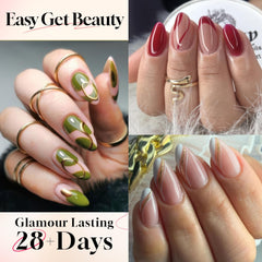 UNA GELLA half-cover almond tips with matte texture for strong nail base