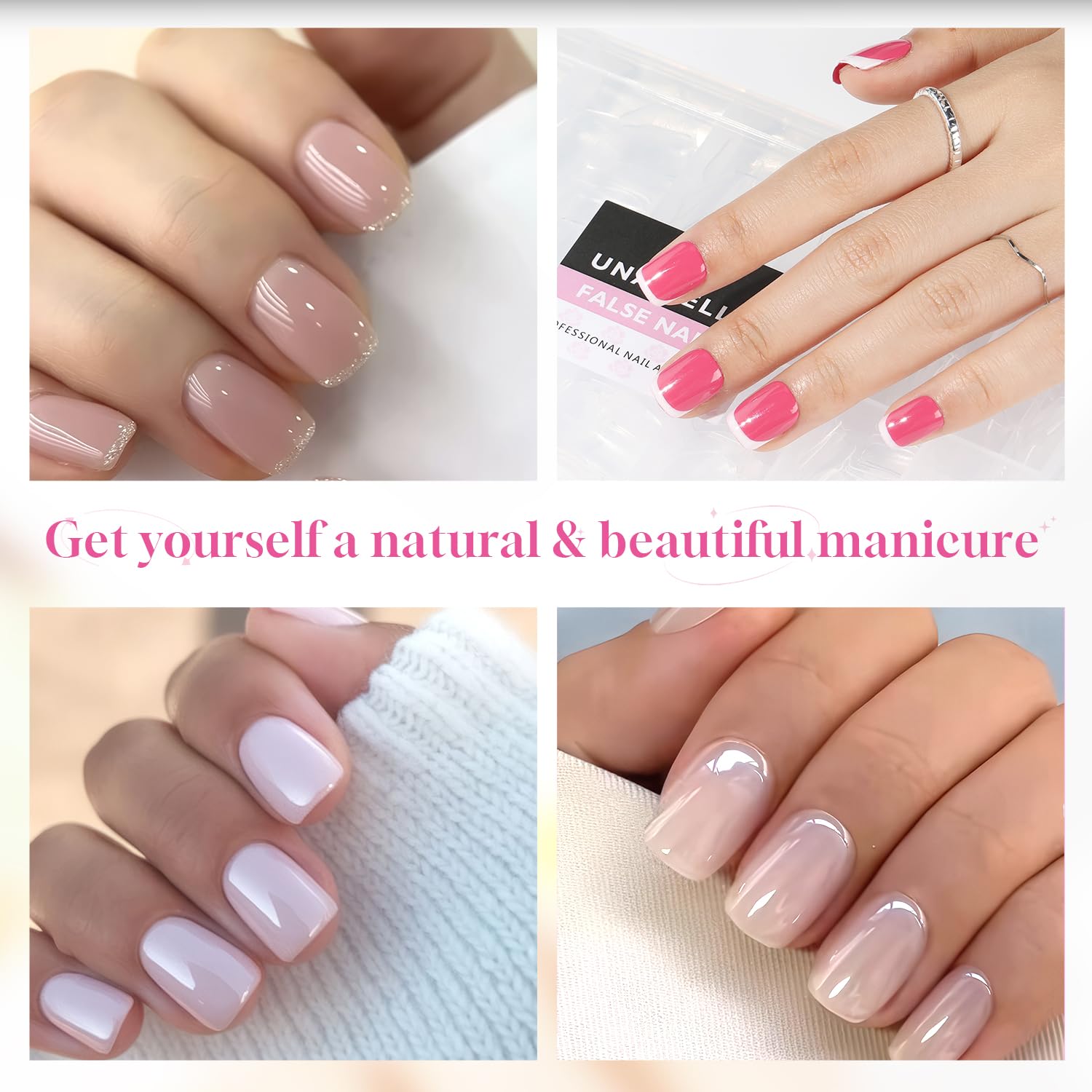 Close-up of inner deep matte texture on UNA GELLA nail tips for stronger adhesion.
