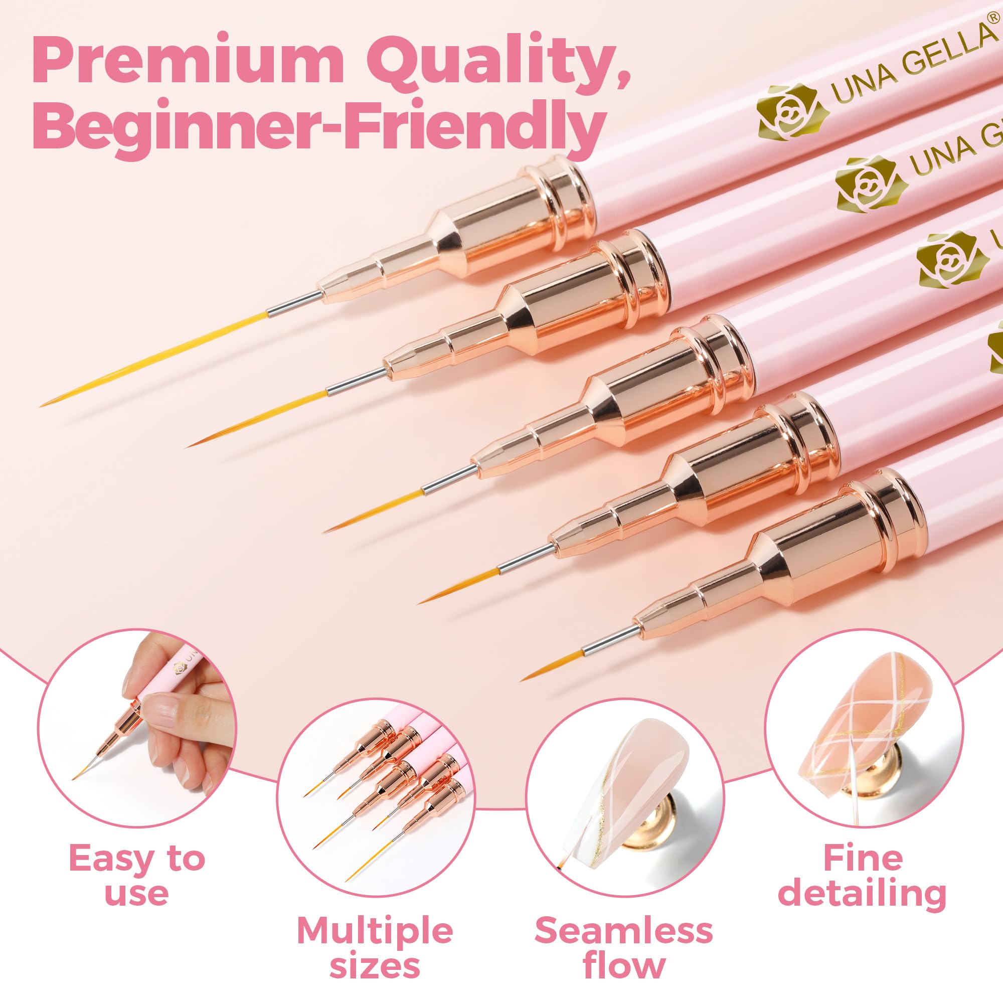 UNA GELLA 15mm broad line brush for bold edges and tips.
