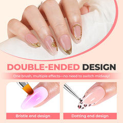 UNA GELLA French nail art brush for crisp French tips.