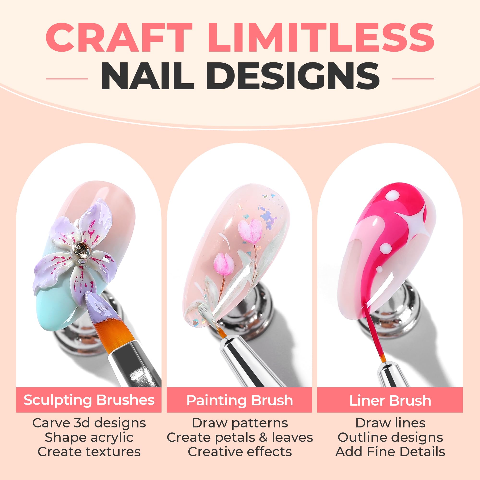 UNA GELLA painting brush for intricate nail designs.