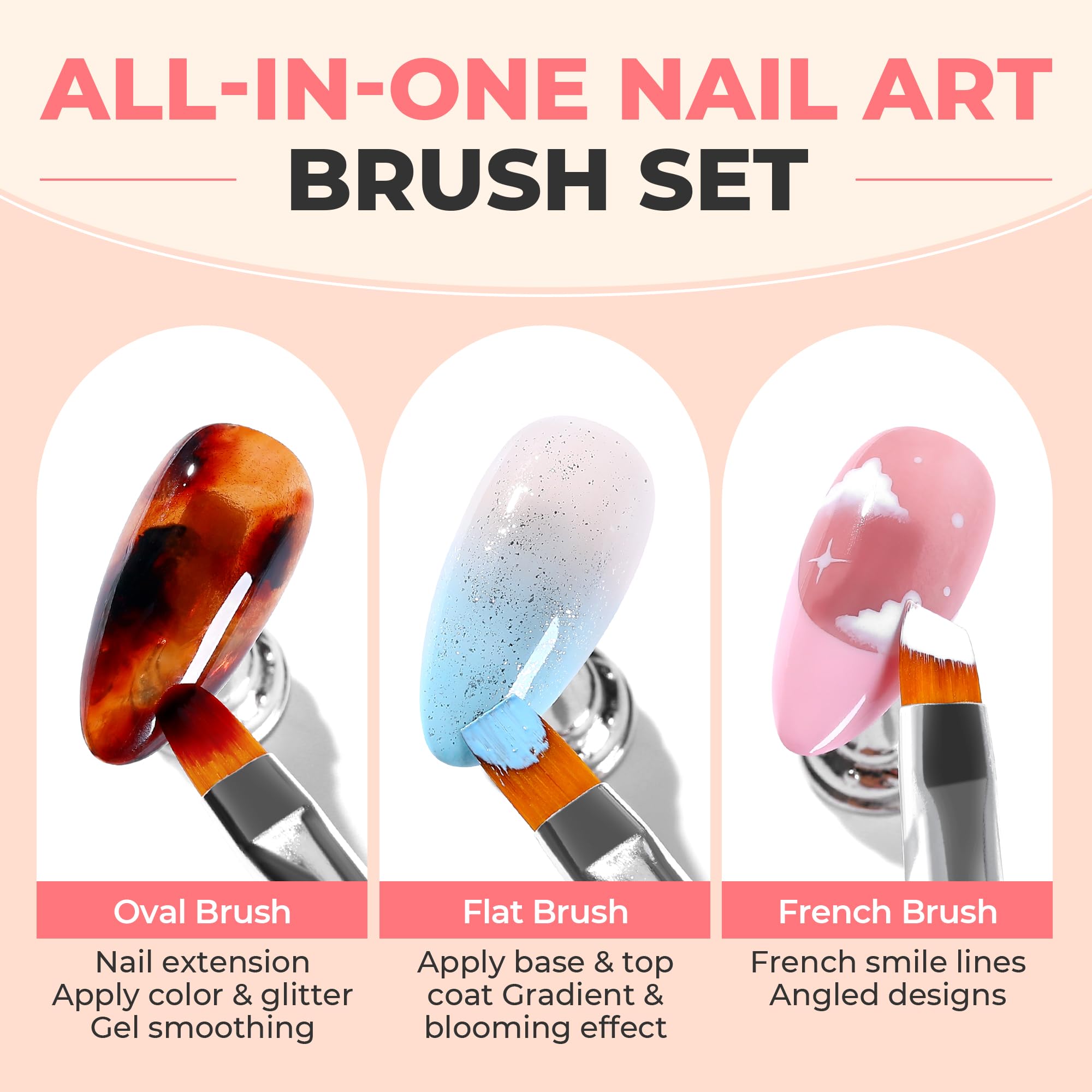 UNA GELLA sculpting brush for nail shaping with control.