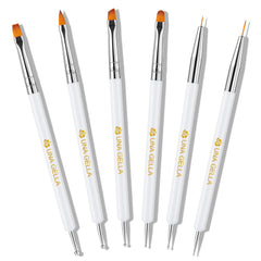 UNA GELLA Nail Art Set flat brush for smooth base coats and gradients.
