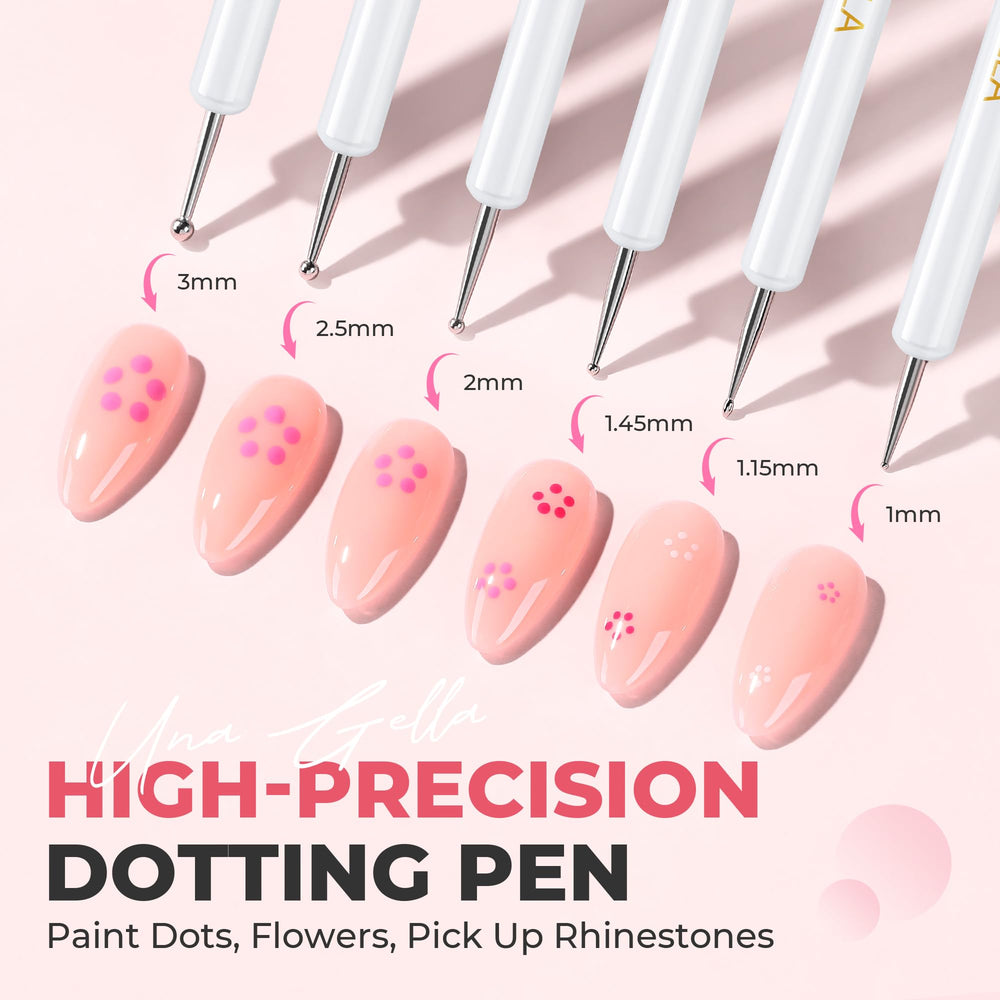 UNA GELLA Nail Art Set liner brush for detailed outlines.
