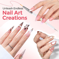 UNA GELLA Nail Art Set oval brush for precise lines and blending.