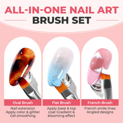 UNA GELLA Nail Art Set sculpting brush for subtle 3D effects.