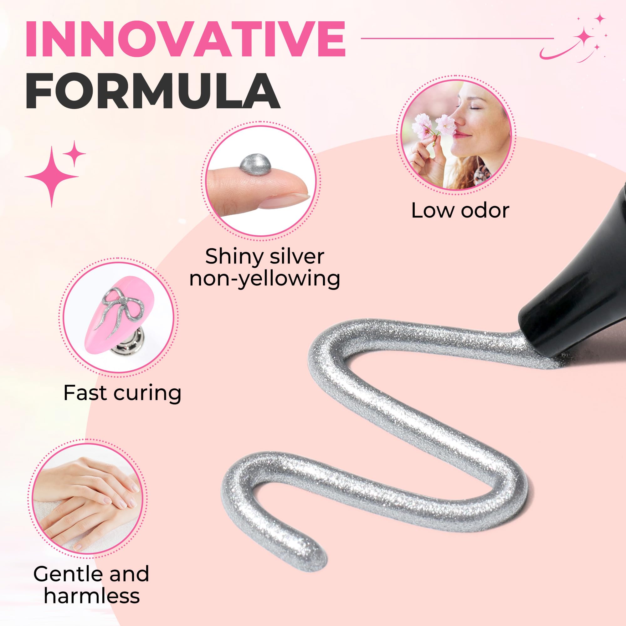 UNA GELLA compatible with natural nails, tips, and press-ons for versatility.