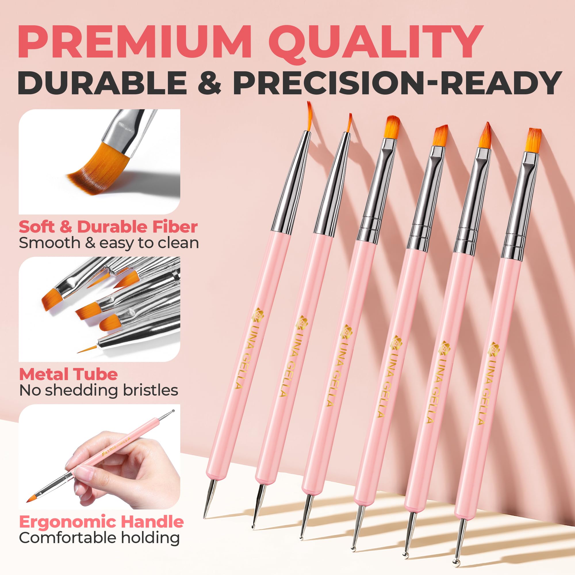 UNA GELLA dual-ended dotting tool for precise dotting and rhinestones.