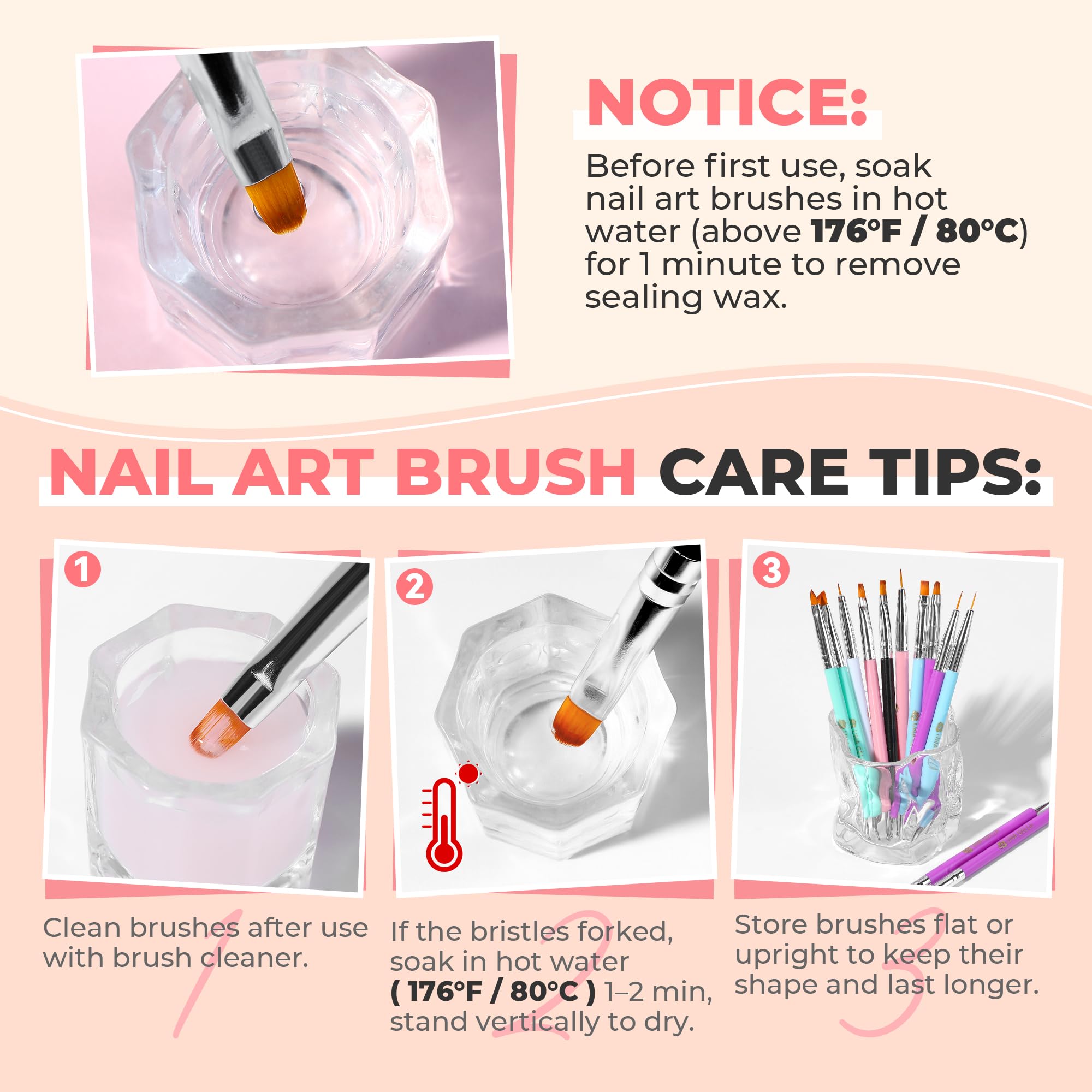 UNA GELLA ergonomic metal handle brush for comfortable long sessions.