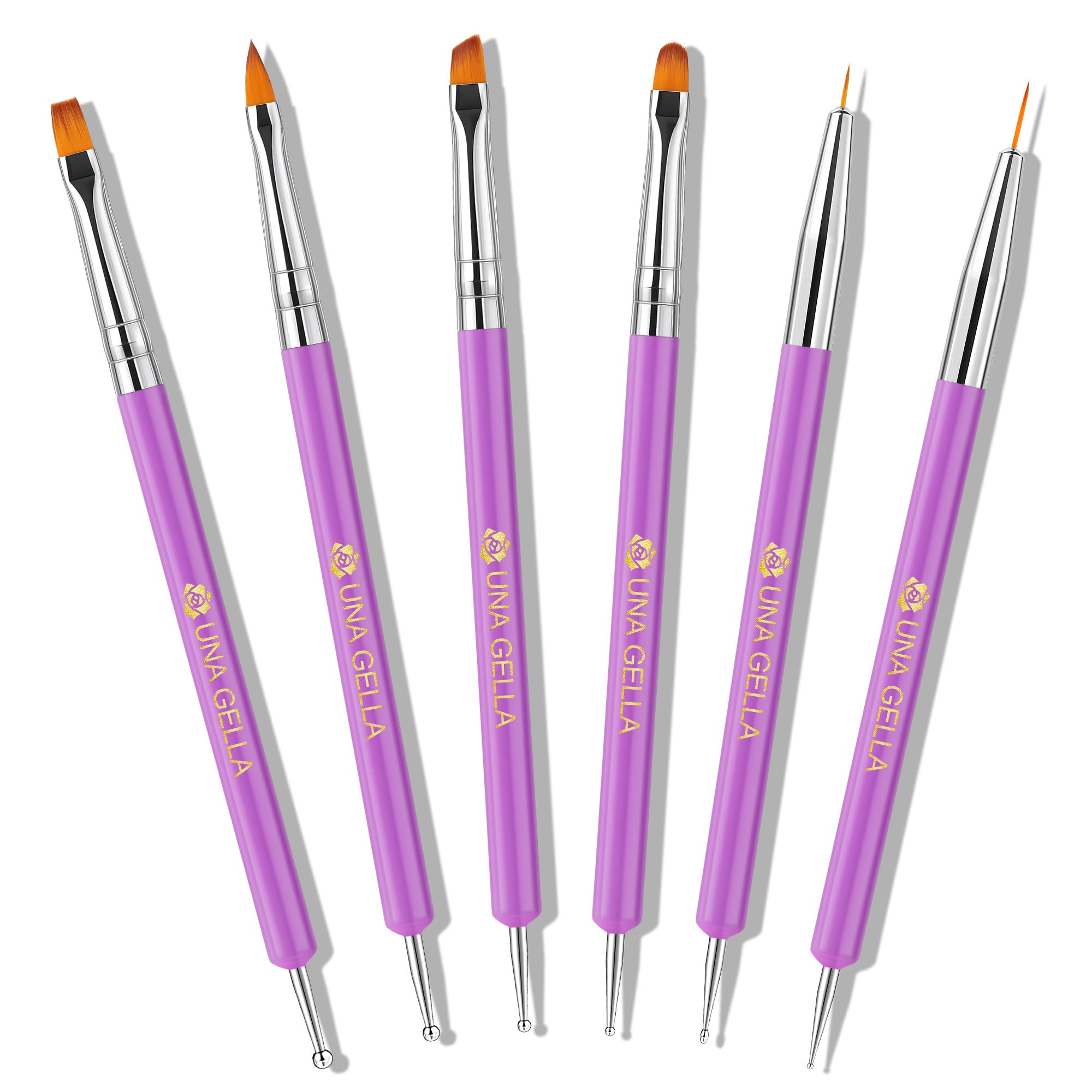 UNA GELLA nail art pens flat brush enables precise gel application.