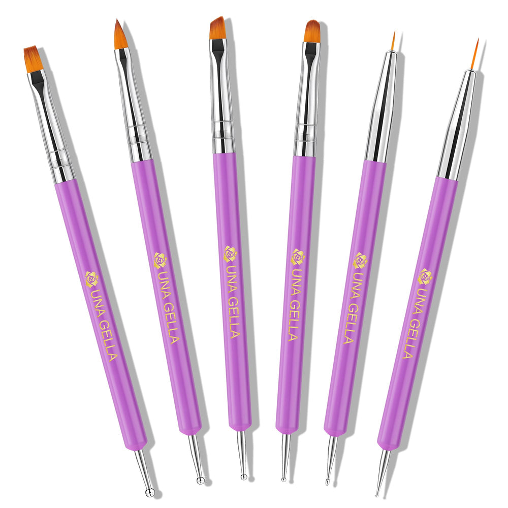 UNA GELLA nail art pens flat brush enables precise gel application.