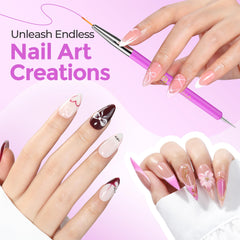 UNA GELLA nail art pens oval brush enables smooth blending for gradients.