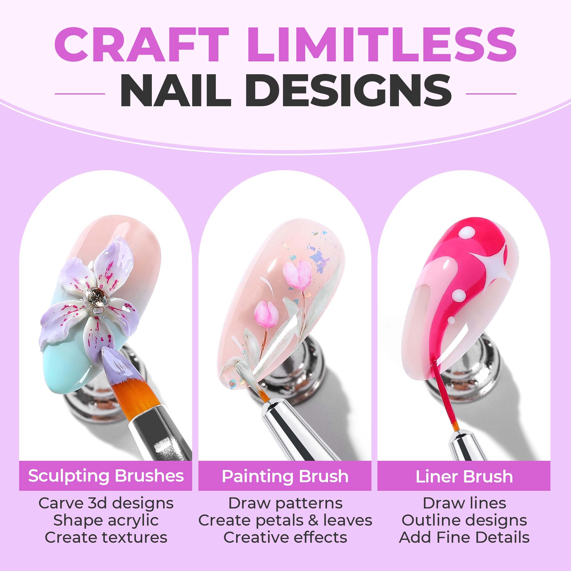 UNA GELLA nail art pens painting brush covers solid color fills with ease.