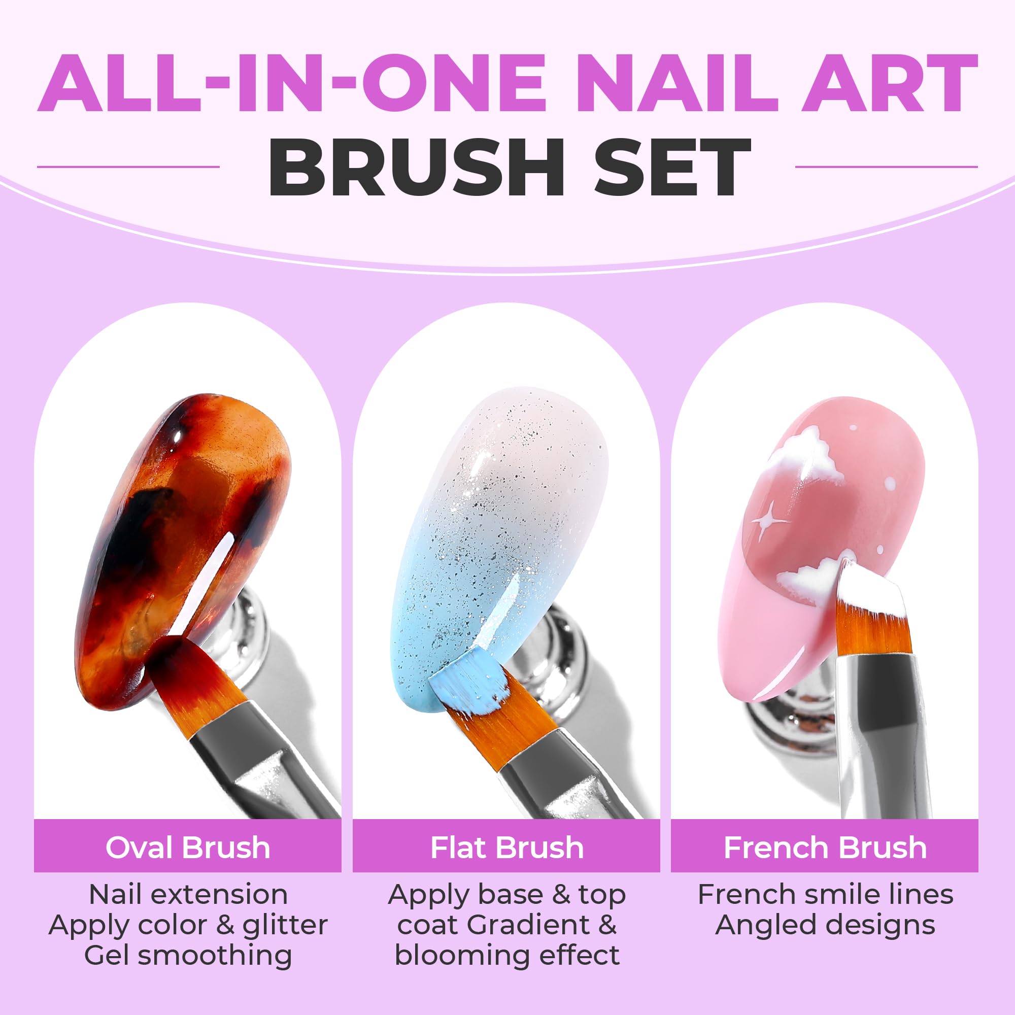 UNA GELLA nail art pens sculpting brush shapes nails for detailed designs.