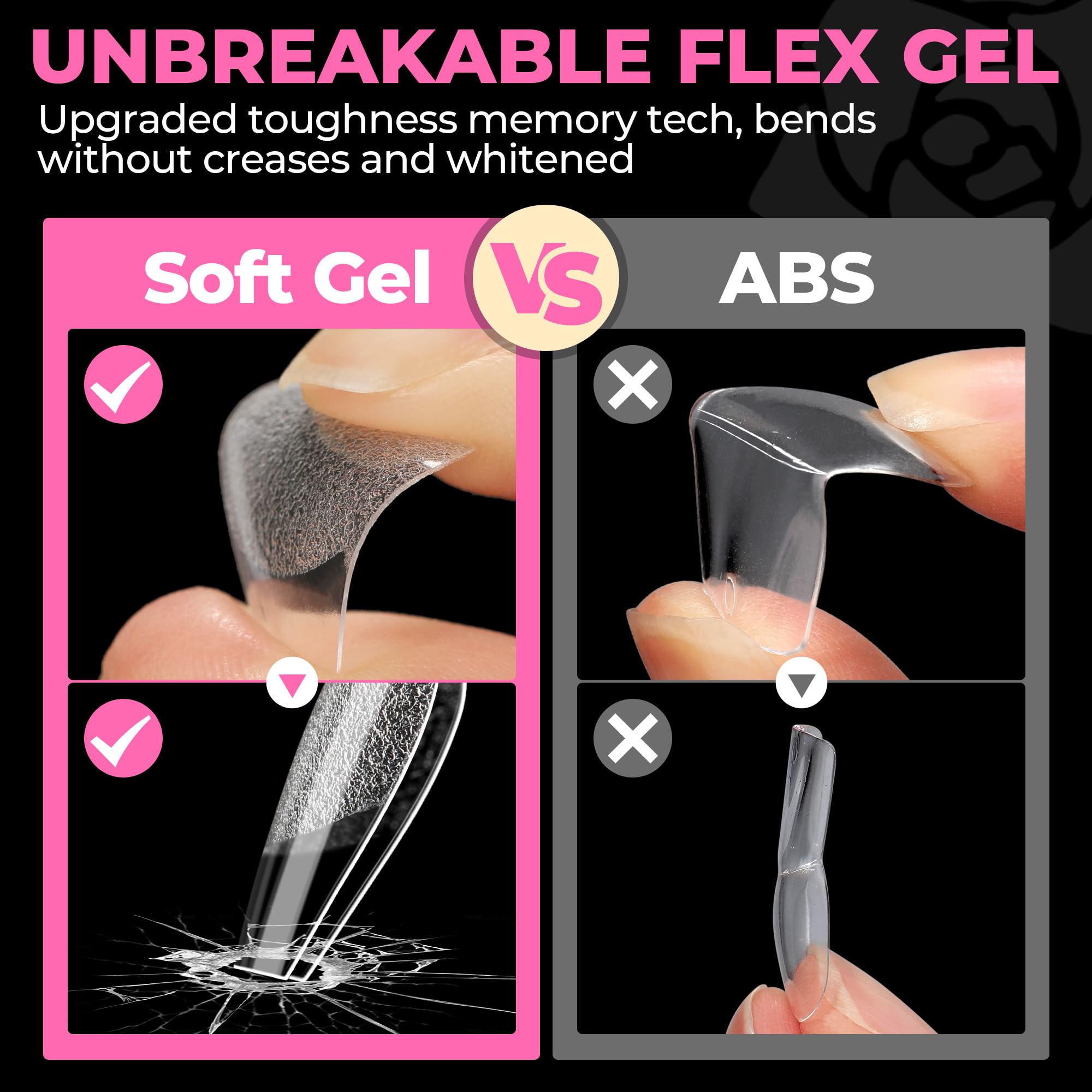 UNA GELLA nail extension tips – smooth edges for natural-looking results.
