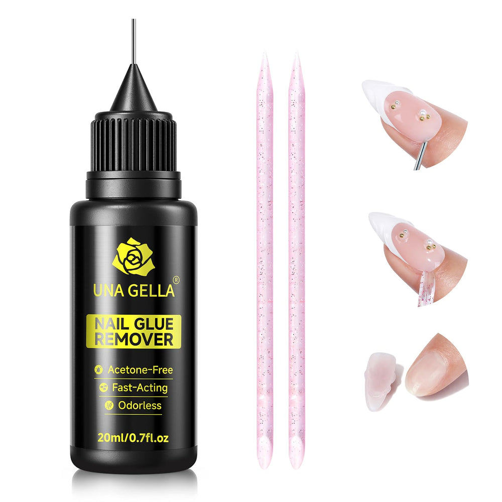 UNA GELLA acetone-free formula preserves natural nails during removal.