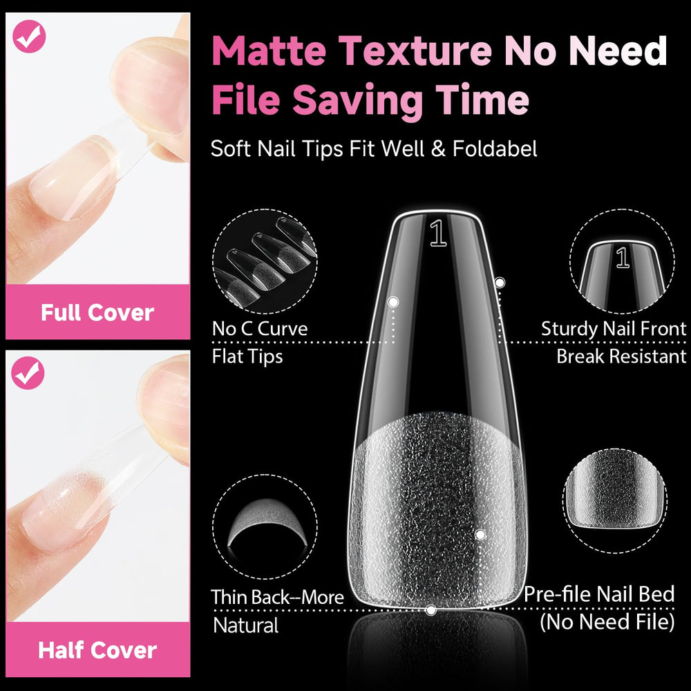 UNA GELLA nail tips adhesion and easy application for extensions