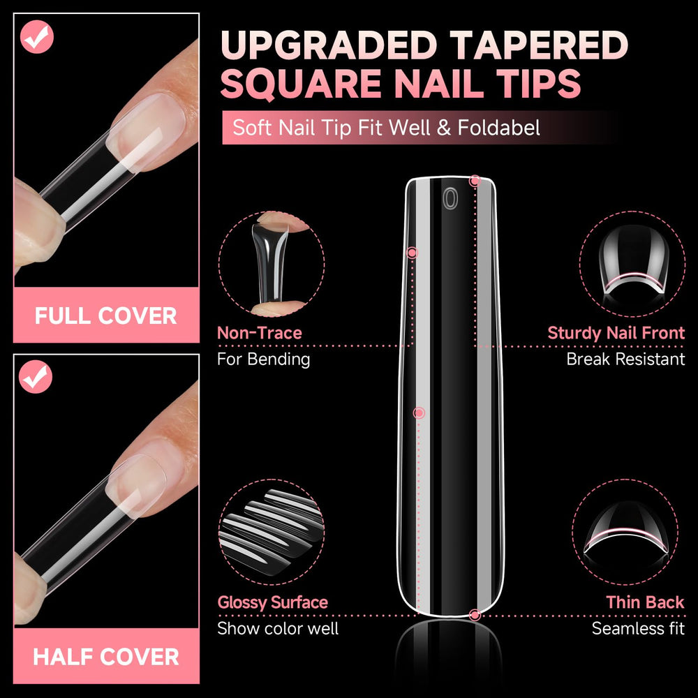 UNA GELLA nail tips hold glue securely for strong adhesion