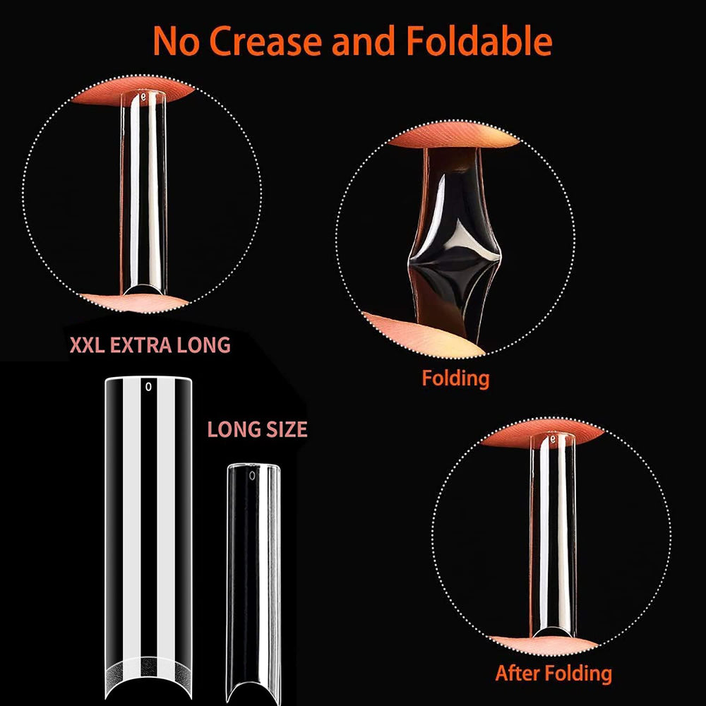 UNA GELLA long XXL square tips for bold manicure shapes
