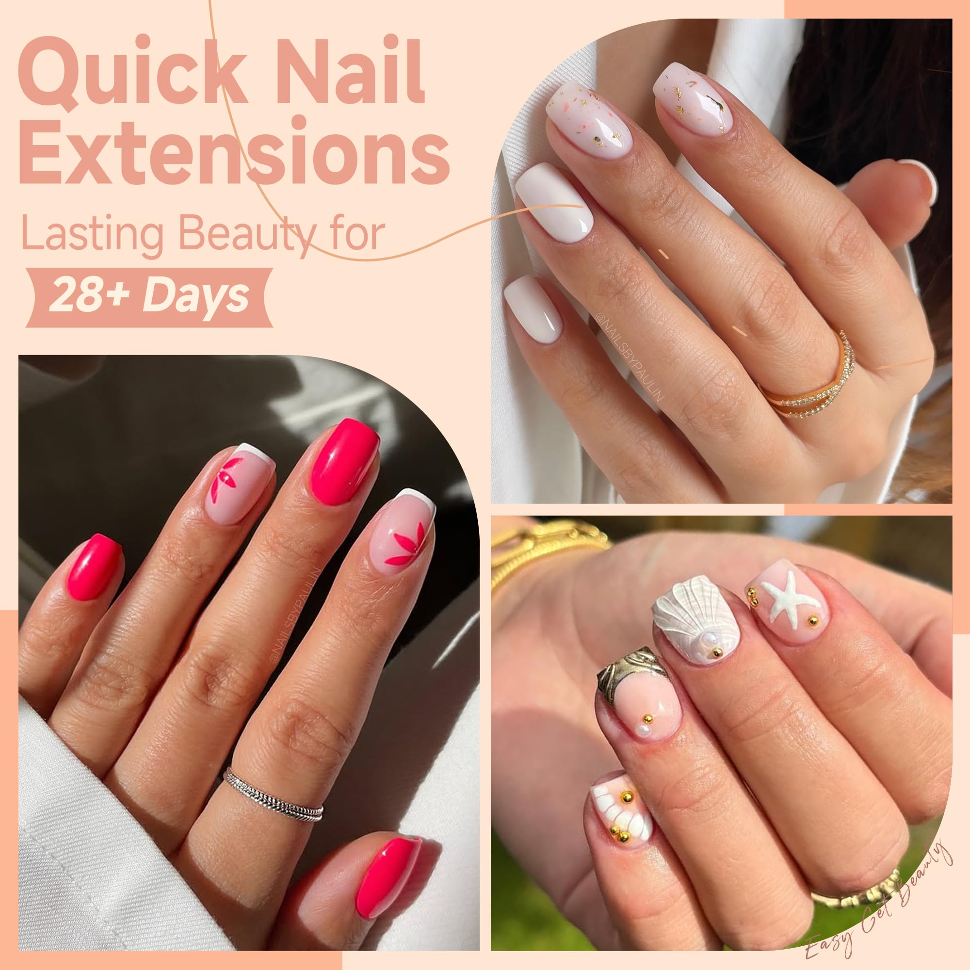 UNA GELLA nail tips square easy-remove soft gelly tips for quick changes.