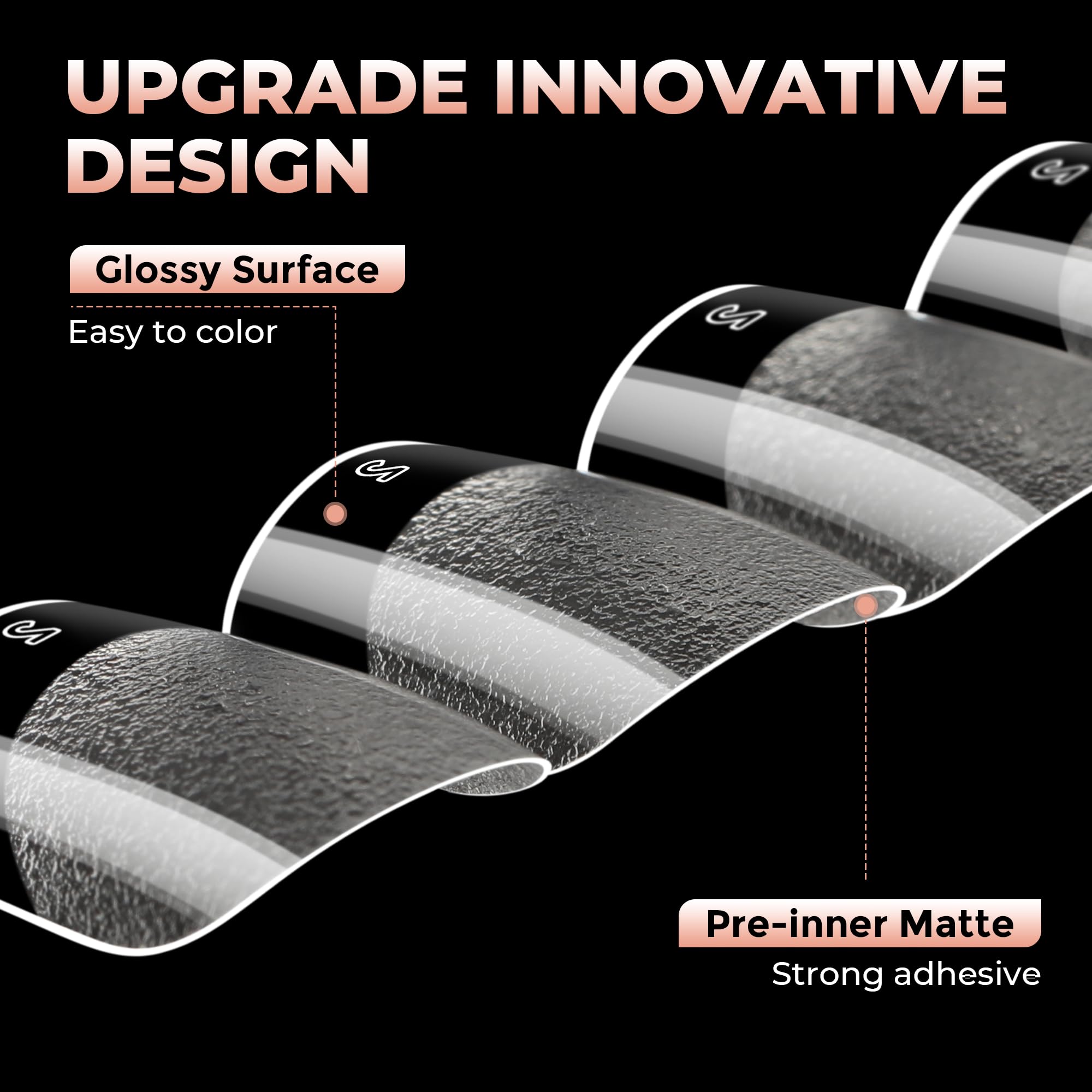UNA GELLA nail tips square thick front edge enhances durability and longevity.