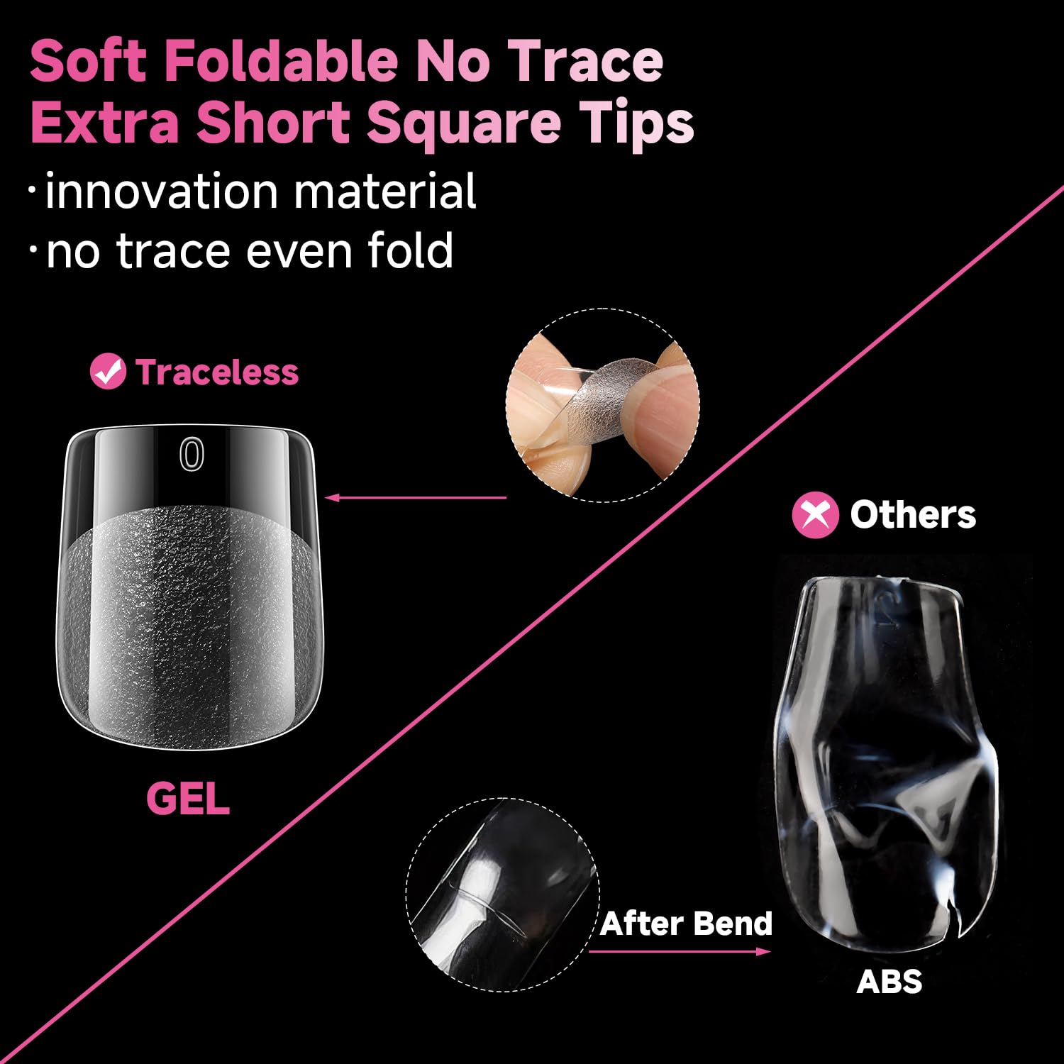 UNA GELLA nail tips showing pre etched edges saving filing time.