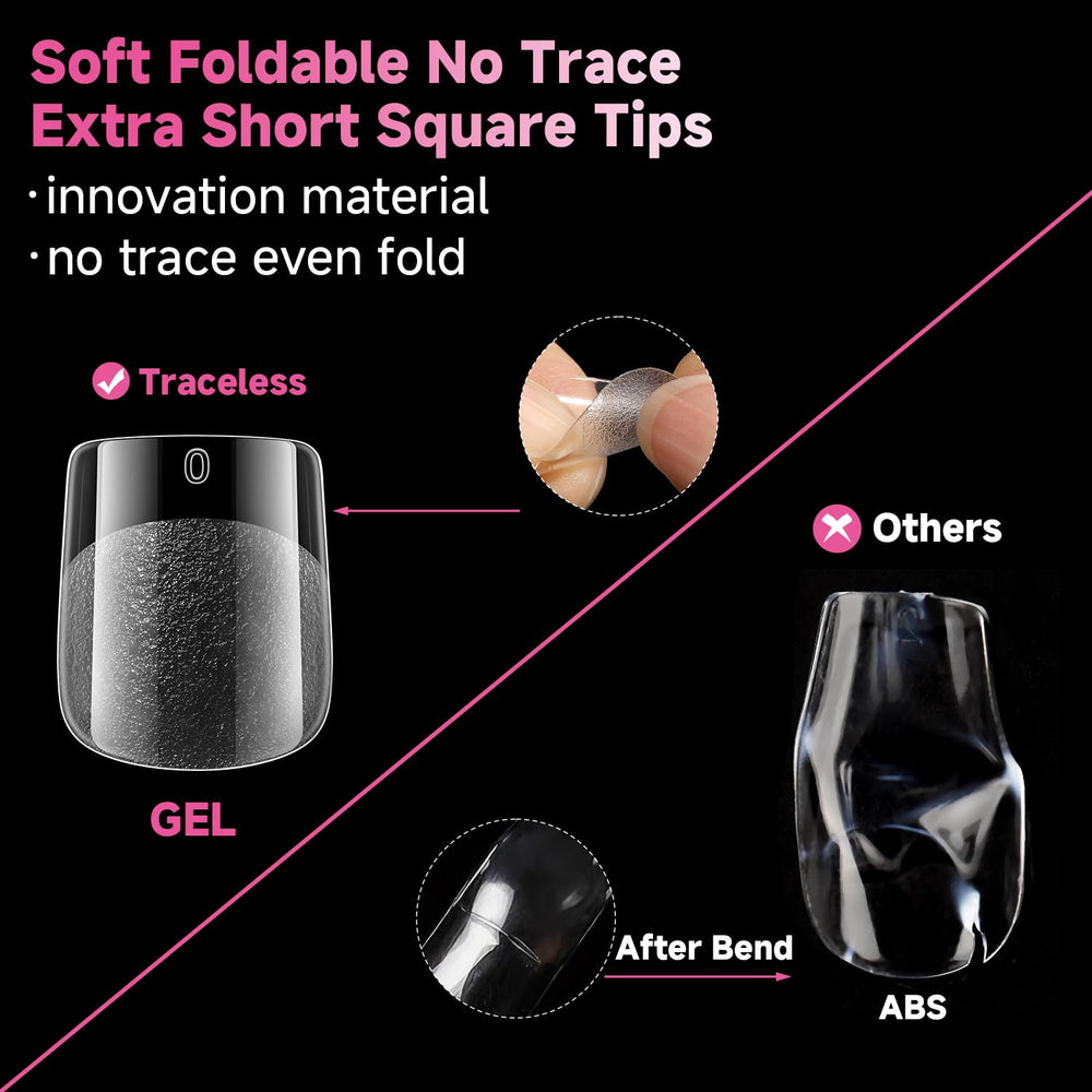UNA GELLA nail tips showing pre etched edges saving filing time.