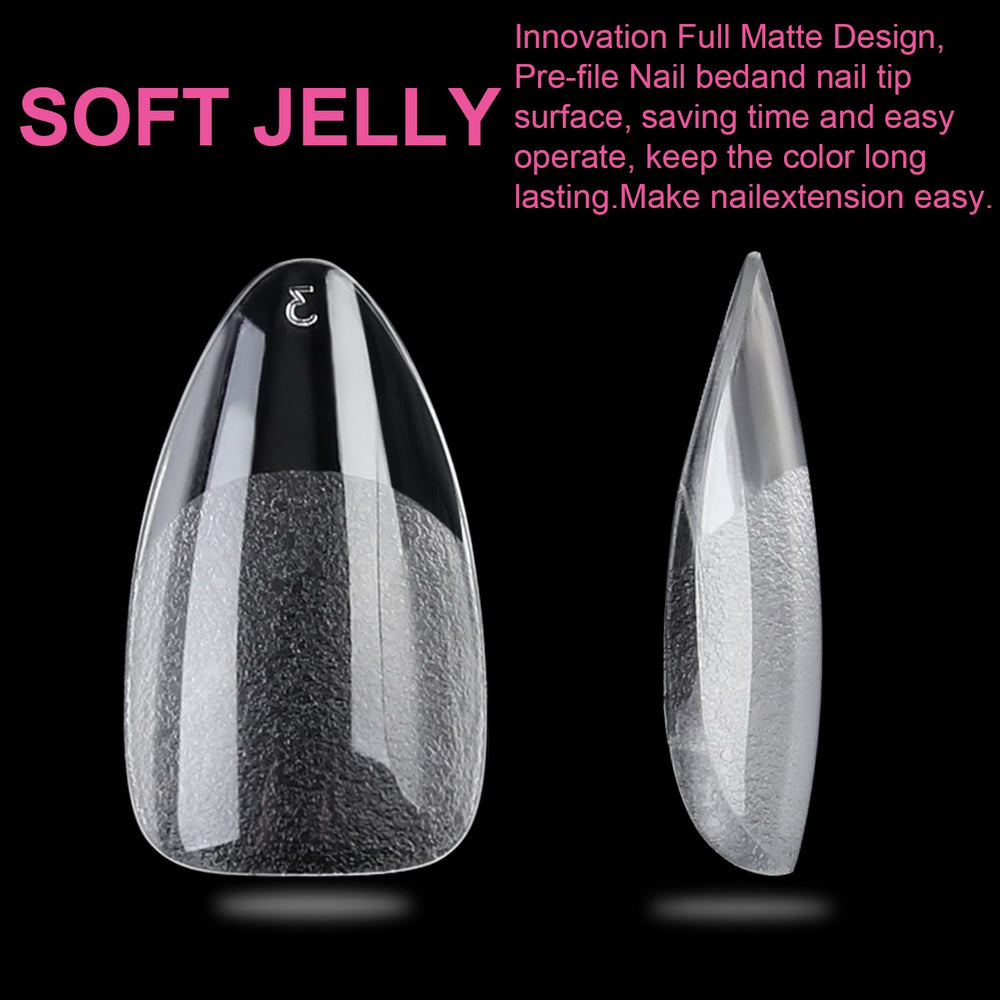 UNA GELLA Pre-shaped tips enable fast, comfortable nail application.