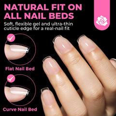 UNA GELLA pre-shaped tips – easy press-on without filing for quick nail upgrades.