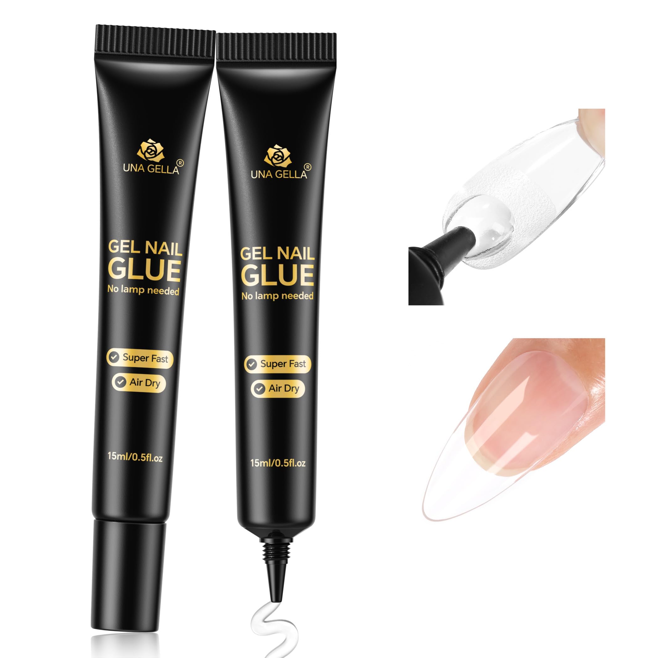 UNA GELLA gel glue for press-ons and extensions stays securely bonded