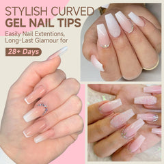 UNA GELLA semi-matte tips provide strong, air-bubble-free bonding