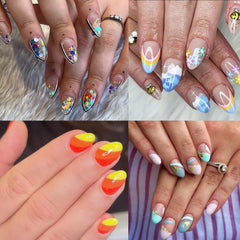 UNA GELLA Short Almond Tips showing 12 sizes for precise nail fit.