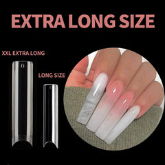 UNA GELLA smooth edge nail tips provide comfortable press-on experience.